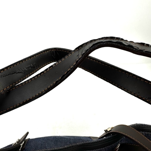 Lamarthe Paris Handbag Blue Denim Leather Shoulder Bag Purse Made In Italy - Picture 7 of 15